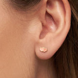 Lulu Copenhagen CANDY SHOP Oorbel goud, 2 Hearts Burnt Coral & Orange Coral - Per stuk