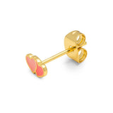 Lulu Copenhagen CANDY SHOP Oorbel goud, 2 Hearts Burnt Coral & Orange Coral - Per stuk