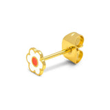 Lulu Copenhagen CANDY SHOP Oorbel goud Anemone, Orange Coral & White - Per stuk