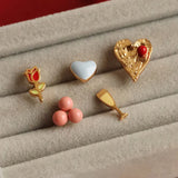 Lulu Copenhagen CANDY SHOP Oorsteker goud, Champagneglas Pop - Per stuk