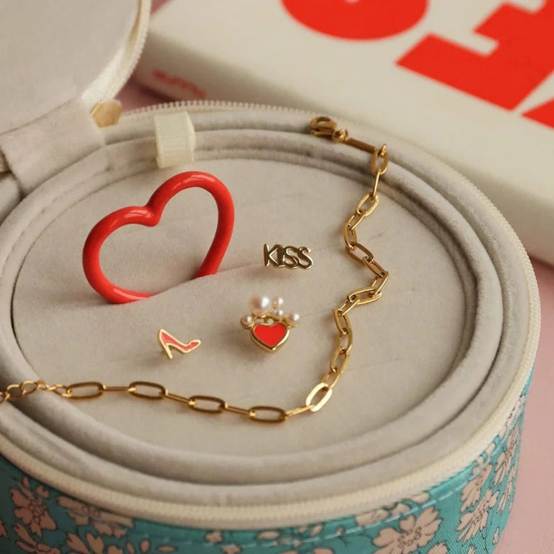 Lulu Copenhagen CANDY SHOP Oorsteker goud, Word Kiss - Per stuk