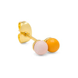 Lulu Copenhagen COLOR BALL DOUBLE Oorsteker goud, Silk Light Pink & Sunflower - Per stuk