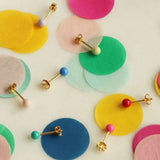 Lulu Copenhagen COLOR BALL MEDIUM Oorsteker goud, Pink - Per stuk