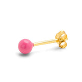 Lulu Copenhagen COLOR BALL MEDIUM Oorsteker goud, Pink - Per stuk