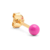 Lulu Copenhagen COLOR BALL Oorsteker goud, Electric Fuchsia Pink - Per stuk