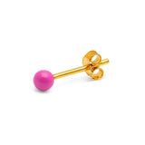 Lulu Copenhagen COLOR BALL Oorsteker goud, Electric Fuchsia Pink - Per stuk