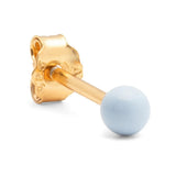 Lulu Copenhagen COLOR BALL Oorsteker goud, Skyride Blue - Per stuk