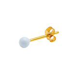 Lulu Copenhagen COLOR BALL Oorsteker goud, Skyride Blue - Per stuk