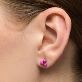 Lulu Copenhagen COLOR BALL TRIO Oorsteker goud, Electric Fuchsia - Per stuk