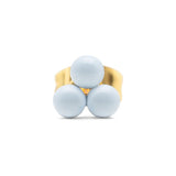 Lulu Copenhagen COLOR BALL TRIO Oorsteker goud, Skyride Blue - Per stuk
