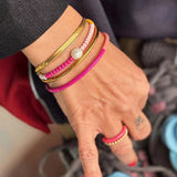 Lulu Copenhagen COLOR BANGLE QUATRO Emaille Armband in 4 kleuren, Pink Sunset