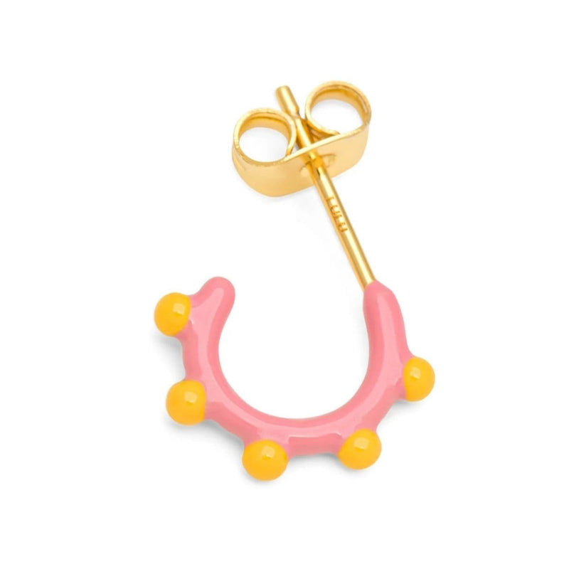 Lulu Copenhagen COLOR HOOP DOT Oorbel goud, Rose & Sunflower - Per stuk