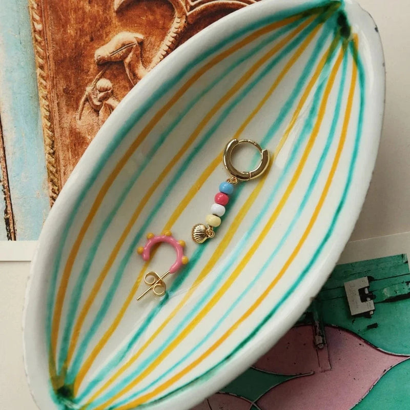 Lulu Copenhagen COLOR HOOP DOT Oorbel goud, Rose & Sunflower - Per stuk