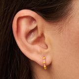 Lulu Copenhagen COLOR HOOP DOT Oorbel goud, Rose & Sunflower - Per stuk