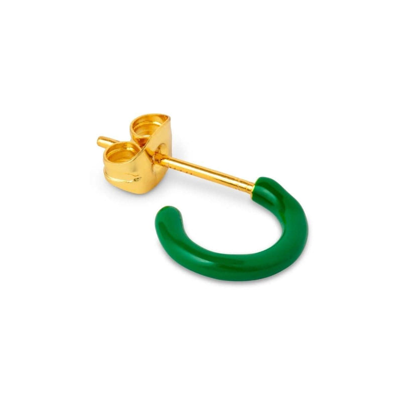 Lulu Copenhagen COLOR HOOP Oorring goud, Green - Per stuk