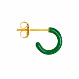 Lulu Copenhagen COLOR HOOP Oorring goud, Green - Per stuk