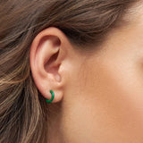 Lulu Copenhagen COLOR HOOP Oorring goud, Green - Per stuk