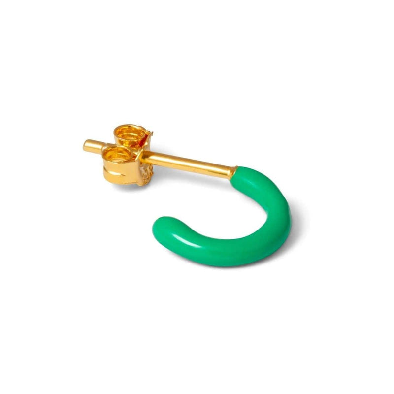 Lulu Copenhagen COLOR HOOP Oorring goud, Light Green - Per stuk