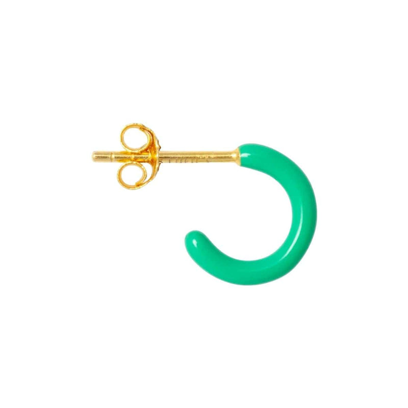 Lulu Copenhagen COLOR HOOP Oorring goud, Light Green - Per stuk