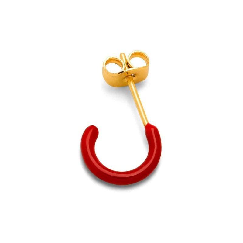 Lulu Copenhagen COLOR HOOP Oorring goud, Passion Red - Per stuk