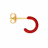 Lulu Copenhagen COLOR HOOP Oorring goud, Passion Red - Per stuk