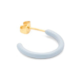 Lulu Copenhagen COLOR HOOPS MEDIUM Gouden Oorringen met emaille, Skyride Blue