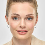 Lulu Copenhagen COLOR HOOPS MEDIUM Gouden Oorringen met emaille, Skyride Blue