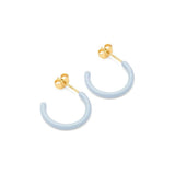 Lulu Copenhagen COLOR HOOPS MEDIUM Gouden Oorringen met emaille, Skyride Blue