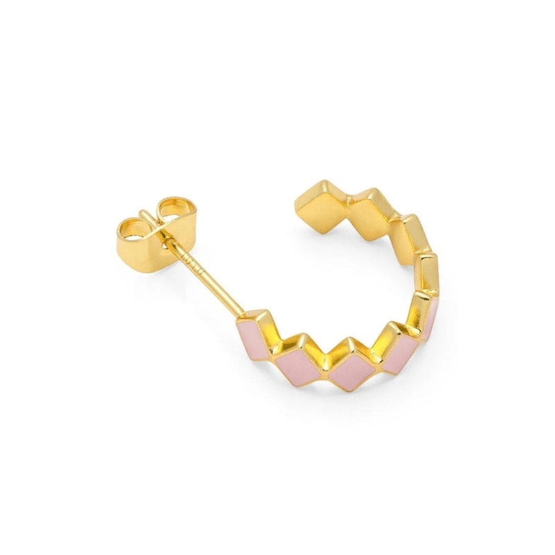 Lulu Copenhagen Confetti Hoops Pair gold plated Light Pink