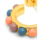 Lulu Copenhagen Flower Hoops Color Pair gold plated Burnt Coral/Blue/Purple