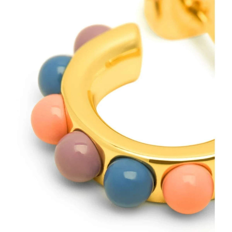 Lulu Copenhagen Flower Hoops Color Pair gold plated Burnt Coral/Blue/Purple