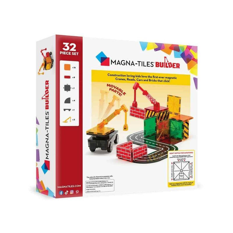 Magna Tiles Magnetische Bouwset van 32 stuks, Builder