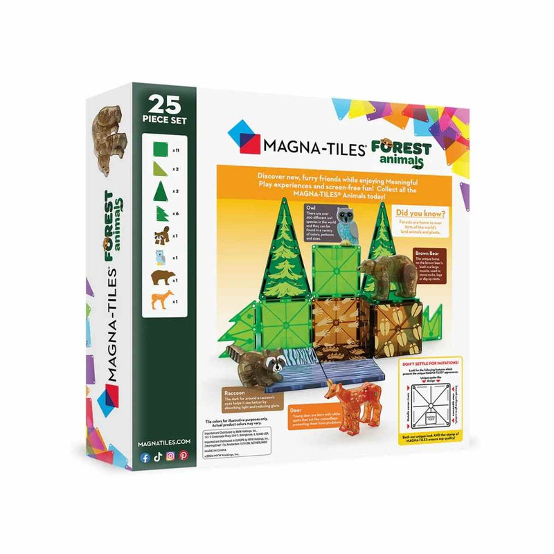 Magna Tiles Magnetische Speelblokken Set van 25 stuks, Forest animals