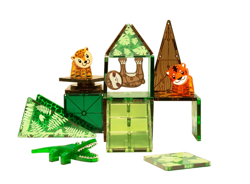 Magna Tiles Magnetische Speelblokken Set van 25 stuks, Jungle animals