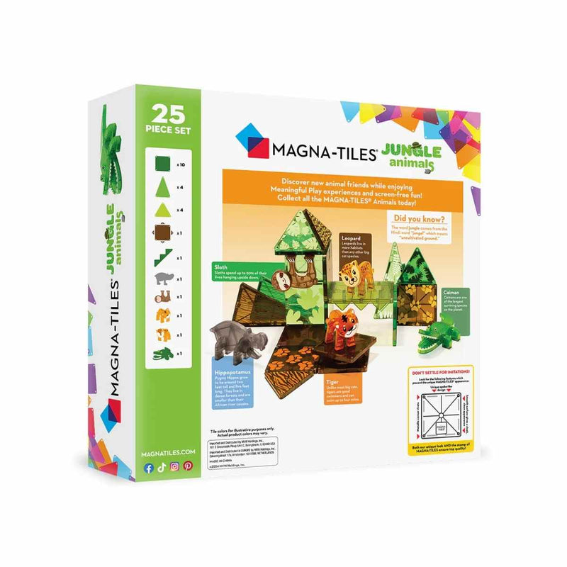 Magna Tiles Magnetische Speelblokken Set van 25 stuks, Jungle animals