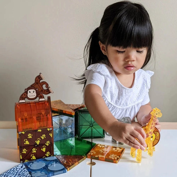 Magna Tiles Magnetische Speelblokken Set van 25 stuks, Safari animals