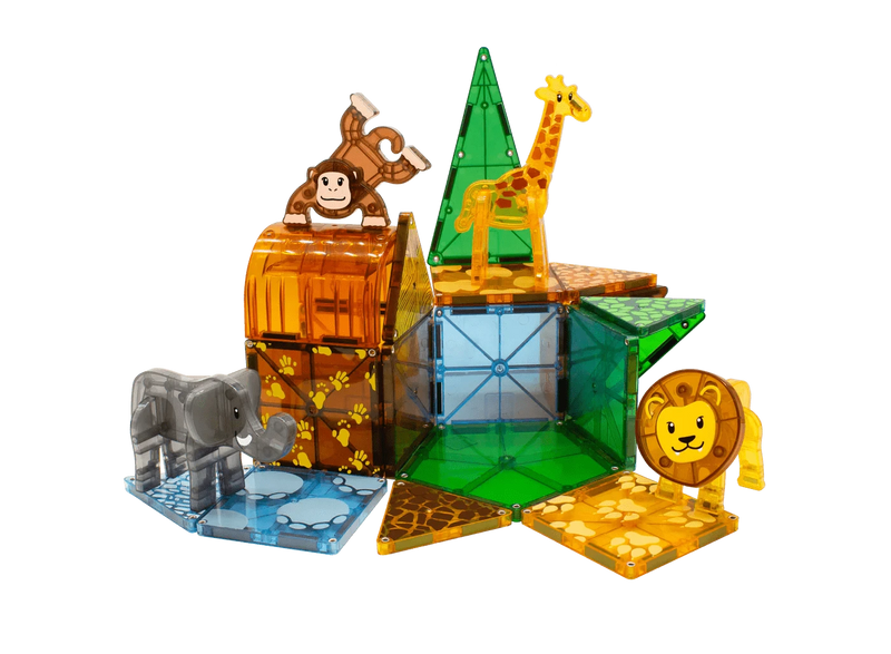 Magna Tiles Magnetische Speelblokken Set van 25 stuks, Safari animals