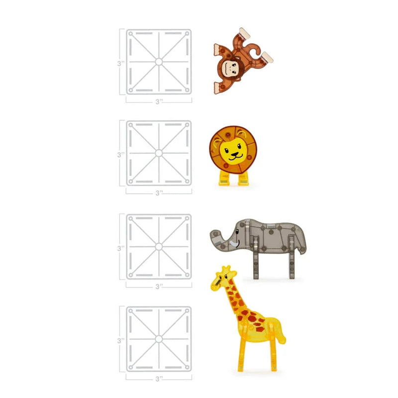 Magna Tiles Magnetische Speelblokken Set van 25 stuks, Safari animals