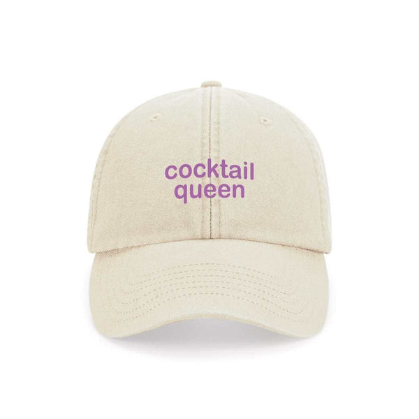 Maksimo DAD CAP Vintage beige Pet met quote, cocktail queen