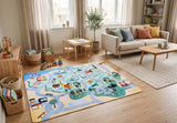 Mats & Joy Zachte Antislip Speelmat met Landkaart en Wegen 130 x 180 cm, België
