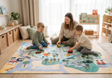 Mats & Joy Zachte Antislip Speelmat met Landkaart en Wegen 130 x 180 cm, België