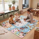 Mats & Joy Zachte Antislip Speelmat met Stallen en Springparcours 130 x 180 cm, Paardenmanege
