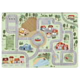Mats & Joy Zachte Antislip Speelmat met Straten en Brandweerkazerne 130 x 180 cm, Dorp