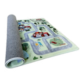 Mats & Joy Zachte Antislip Speelmat met Straten en Brandweerkazerne 130 x 180 cm, Dorp