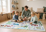 Mats & Joy Zachte Antislip Speelmat met Straten en Brandweerkazerne 130 x 180 cm, Dorp