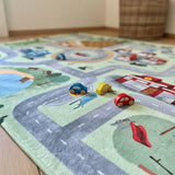Mats & Joy Zachte Antislip Speelmat met Straten en Brandweerkazerne 130 x 180 cm, Dorp