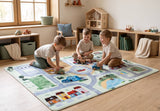 Mats & Joy Zachte Antislip Speelmat met Straten en Brandweerkazerne 130 x 180 cm, Dorp