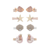 Mimi & Lula Set van 8 alligator haarspeldjes, Zeemeermin - Schelp - Zeester - Vis