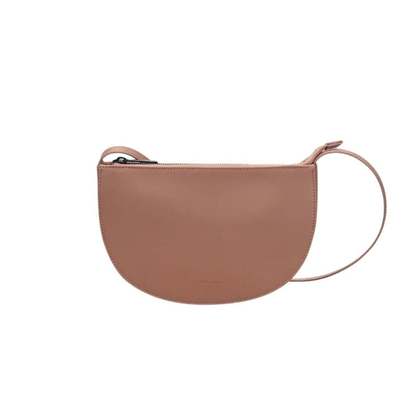 Monk and Anna FAROU half moon Vegan lederen Schoudertas, Clay