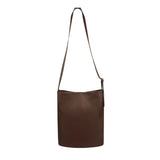 Monk and Anna NAOMI Cross body Vegal lederen Shopper, Dark Wood